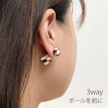 画像をギャラリービューアに読み込む, Riversible Pierced リバーシブルピアス（L37 white lame）
