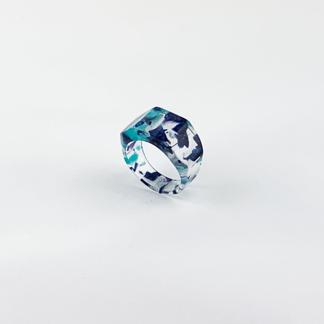 Dirocca Ring＜スクエア＞S1 （C08 flower blue）